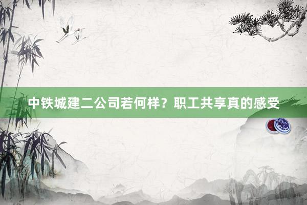 中铁城建二公司若何样？职工共享真的感受